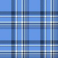 Plaid seamless pattern in blue. Check fabric texture. Vector textile print.