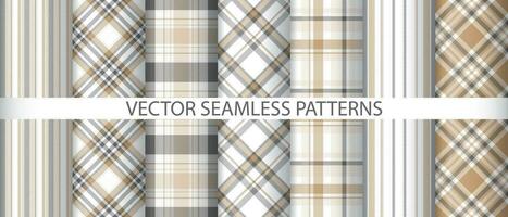 Set background check fabric. Seamless textile pattern. Texture vector tartan plaid.