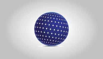 Victor Spherical tesseract shape .Abstract vector blue sphere,