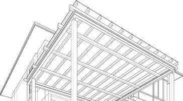 3d ilustración de residencial proyecto vector