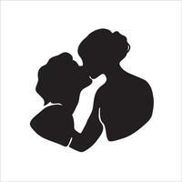 Embrace love's beauty with this captivating illustration of a silhouette of a kissing girl lesbian couple. A celebration of love and acceptance. vector