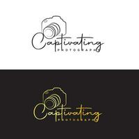 Creative camera photography logo design, signature logo concept  vector template