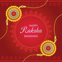 4 Raksha Bandhan background with golden rakhi. Vector illustration
