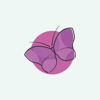 butterfly logo icon line art design, butterfly image simple illustration vector