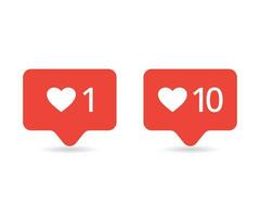 Like icon. Red like icon . One like icon. Ten like icon vector