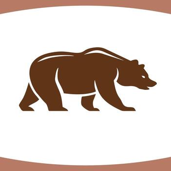 Walking Bear Logo Vector