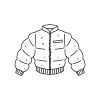 Autumn jacket. Hand drawn doodle style. Vector illustration isolated on white. Coloring page.