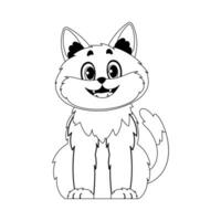 Cleverly cat in a organize organize, staggering for children's coloring books. Cartoon style, Vector Illustration