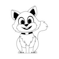 Cleverly cat in a organize organize, astounding for children's coloring books. Cartoon style, Illustration vector
