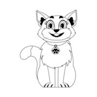 Cleverly cat in a organize organize, phenomenal for children's coloring books. Cartoon style, Vector Illustration