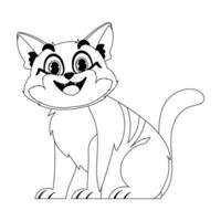 Cleverly cat in a organize organize, amazing for children's coloring books. Cartoon style, Vector Illustration