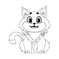 Cleverly cat in a organize organize, bewildering for children's coloring books. Cartoon style, Vector Illustration