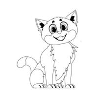 Cleverly cat in a organize organize, surprising for children's coloring books. Cartoon style, Vector Illustration