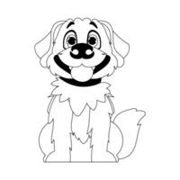 Skillfully puppy in a energize shape, basic for children's coloring books. Cartoon style, Vector Illustration
