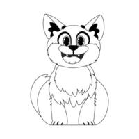 Cleverly cat in a organize orchestrate, remarkable for children's coloring books. Cartoon style, Vector Illustration