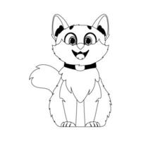 Cleverly cat in a organize organize, stunning for children's coloring books. Cartoon style, Vector Illustration