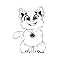 Cleverly cat in a organize organize, astounding for children's coloring books. Cartoon style, Illustration vector