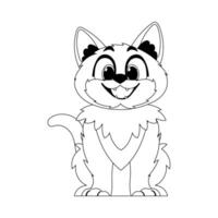 Cleverly cat in a organize organize, extraordinary for children's coloring books. Cartoon style, Vector Illustration