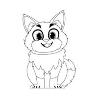 Cleverly cat in a organize arrange, exceptional for children's coloring books. Cartoon style, Illustration vector