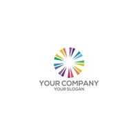 Rainbow Spark Logo Design Vector