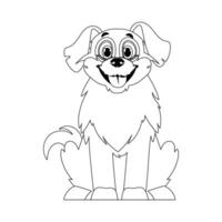 Skillfully puppy in a energize shape, pulverizing for children's coloring books. Cartoon style, Vector Illustration