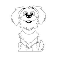 Skillfully puppy in a energize shape, pulverizing for children's coloring books. Cartoon style, Vector Illustration