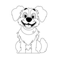 Skillfully puppy in a energize shape, pulverizing for children's coloring books. Cartoon style, Vector Illustration