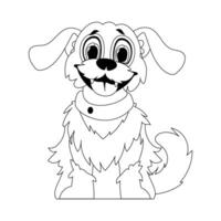 Shrewdly puppy in a facilitate shape, exceptional for children's coloring books. Cartoon style, Vector Illustration