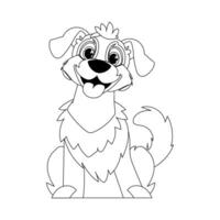 Skillfully puppy in a energize shape, pulverizing for children's coloring books. Cartoon style, Vector Illustration