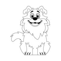 hábilmente perrito en un energizar forma, pulverizando para para niños colorante libros. dibujos animados estilo, vector ilustración