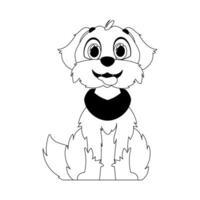 Skillfully puppy in a energize shape, essential for children's coloring books. Cartoon style, Vector Illustration