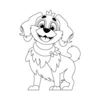 Skillfully puppy in a energize shape, pulverizing for children's coloring books. Cartoon style, Vector Illustration