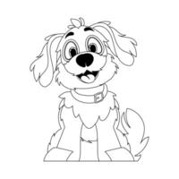 hábilmente perrito en un energizar forma, pulverizando para para niños colorante libros. dibujos animados estilo, vector ilustración