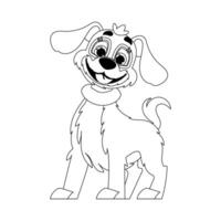 Skillfully puppy in a energize shape, pulverizing for children's coloring books. Cartoon style, Vector Illustration