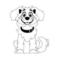 Skillfully puppy in a energize shape, urgent for children's coloring books. Cartoon style, Vector Illustration