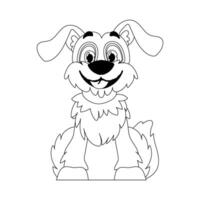 Skillfully puppy in a energize shape, squeezing for children's coloring books. Cartoon style, Vector Illustration