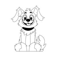 Skillfully puppy in a energize shape, significant for children's coloring books. Cartoon style, Vector Illustration