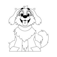 hábilmente perrito en un energizar forma, pulverizando para para niños colorante libros. dibujos animados estilo, vector ilustración