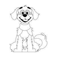 Skillfully puppy in a energize shape, pulverizing for children's coloring books. Cartoon style, Vector Illustration