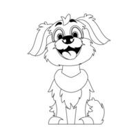 Skillfully puppy in a energize shape, pulverizing for children's coloring books. Cartoon style, Vector Illustration