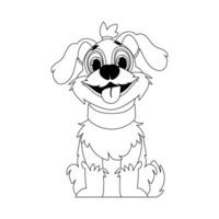 Skillfully puppy in a energize shape, smashing for children's coloring books. Cartoon style, Vector Illustration