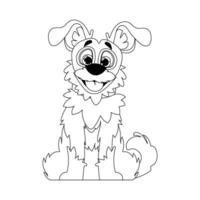 Skillfully puppy in a energize shape, pulverizing for children's coloring books. Cartoon style, Vector Illustration