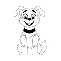 Skillfully puppy in a energize shape, pivotal for children's coloring books. Cartoon style, Vector Illustration