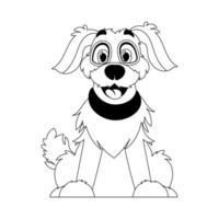 Skillfully puppy in a energize shape, noteworthy for children's coloring books. Cartoon style, Vector Illustration