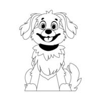 Skillfully puppy in a energize shape, essential for children's coloring books. Cartoon style, Vector Illustration
