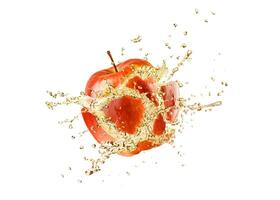 Broken apple on white background photo