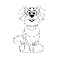 Skillfully puppy in a energize shape, crucial for children's coloring books. Cartoon style, Vector Illustration