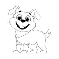 hábilmente perrito en un energizar forma, pulverizando para para niños colorante libros. dibujos animados estilo, vector ilustración