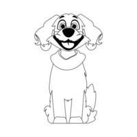 Intelligent puppy in a coordinate mold, extraordinary for children's coloring books. Cartoon style, Illustration vector