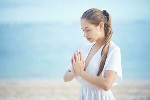 Woman on the beach photo